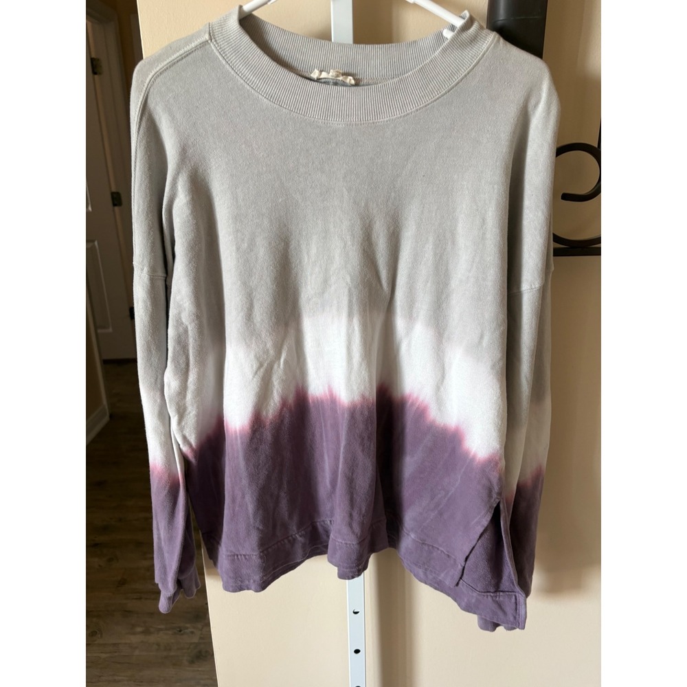 Easel Los Angeles Womens Small Tie Dye Sweatshirt Grey Purple Dip Dye Pullover
